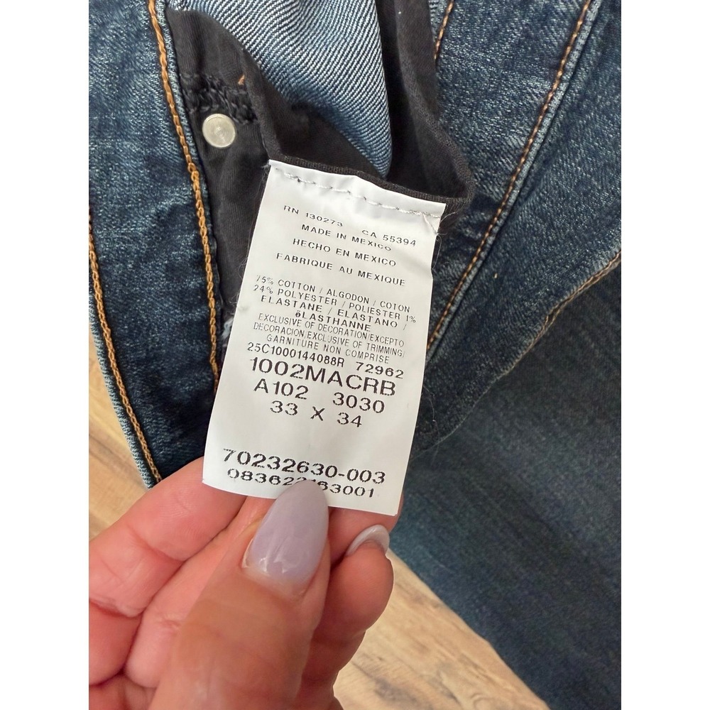 Wrangler 20X Jeans 33x34 Straight Stretch Dark Wash Western - Picture 6 of 9